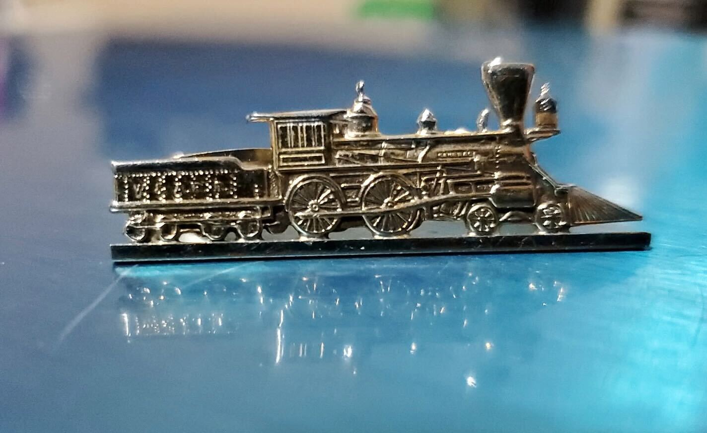 Hickok Steam Locomotive & Tender Neck Tie Clip-Second hand-M7085