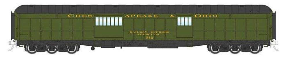 Walthers HO 920-17503 - Proto - 70' Heavyweight Baggage Car "Chesapeake & Ohio" #317 (Green)
