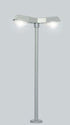 Miniatronics 72-098-01 - Double Modern Lamppost (Gray)