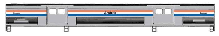 Walthers HO 920-13078 - Proto - 73' Budd Baggage Car "Amtrak" Phase III (Decal)