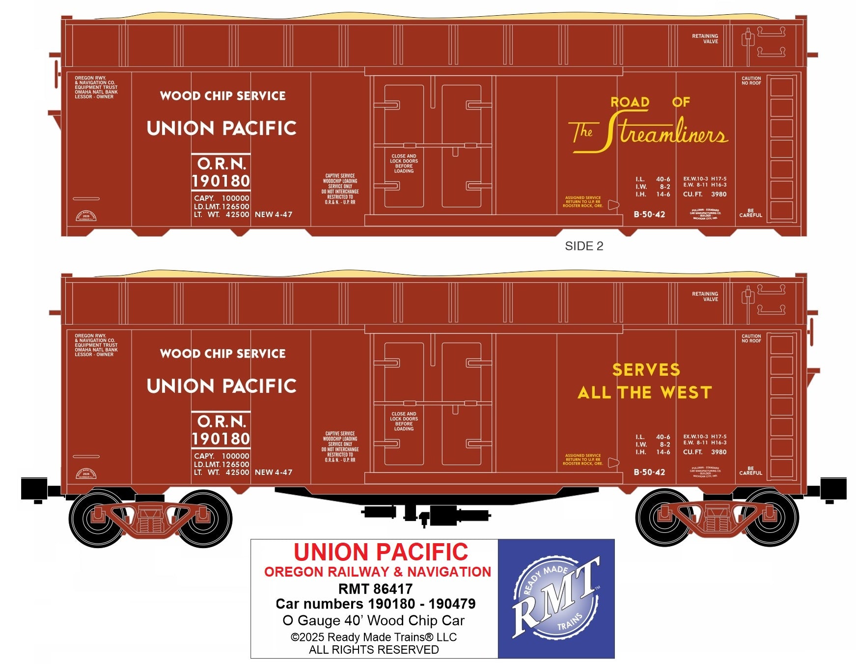 Ready Made Trains RMT-86417 - Woodchip Car "Union Pacific"