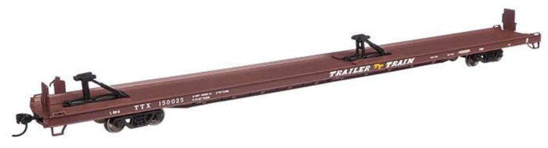 Walthers HO 910-5732 - Mainline - 89' Channel Side Flatcar "TTX" #150088 (Brown)