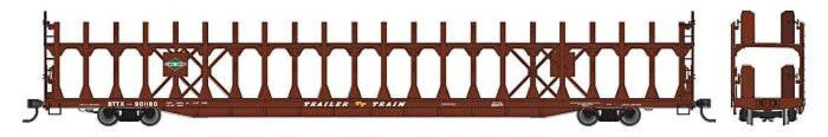 Walthers HO 910-8038 - Mainline - 89' Flatcar w/ Bi-Level Open Auto Rack "Illinois Central" #901187