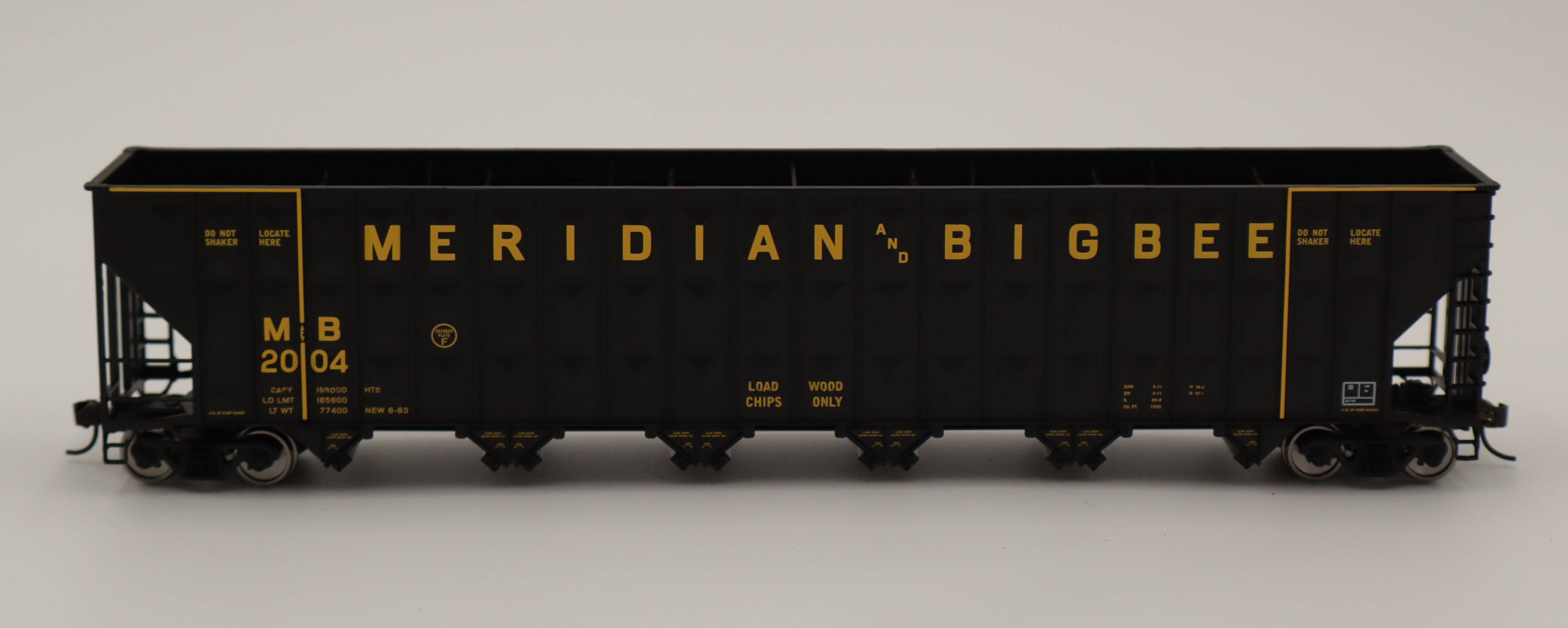 Walthers HO 910-56350 - Mainline - 73' Greenville 7,000 Cubic Foot Wood Chip Hopper "Meridian & Bigbee" #2004