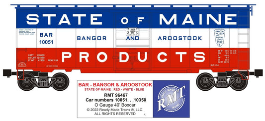 Ready Made Trains RMT-96467 - 40" PS-1 Boxcar "Bangor & Aroostook" (State of Maine) - MrMuffin'sTrains