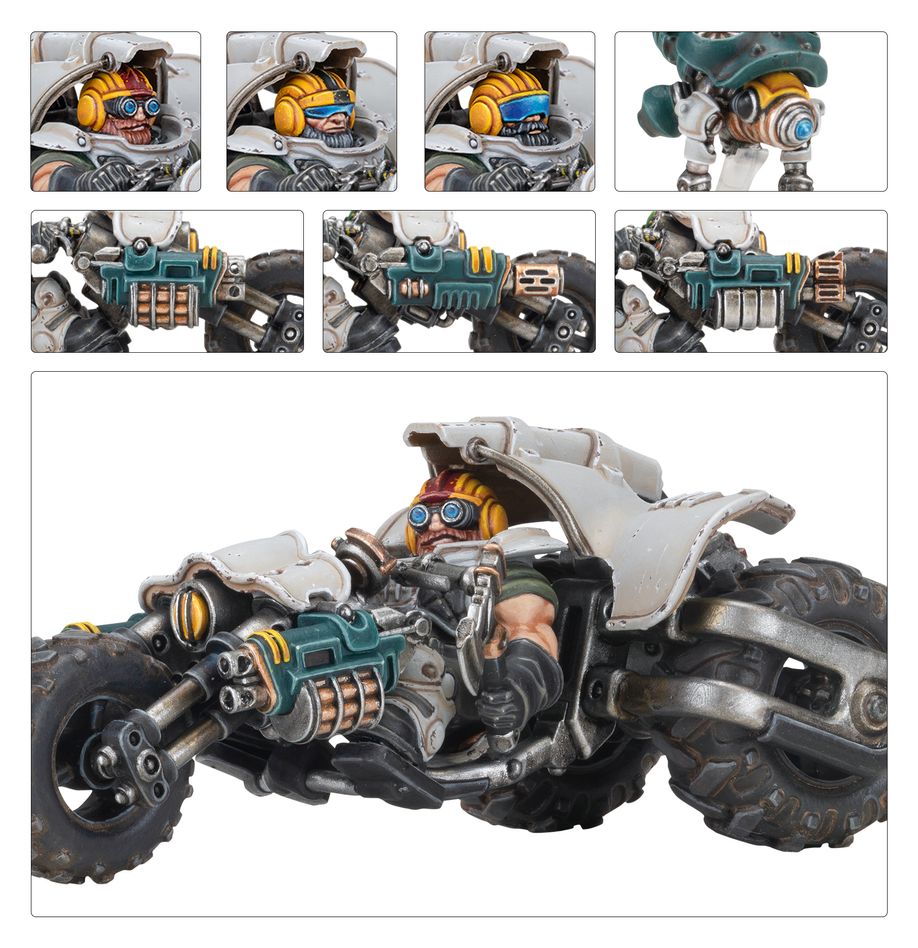 Games Workshop 301-54 - Necromunda - Ironhead Squat Prospectors Svenotar Scout Trikes