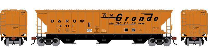 Athearn HO 2364 - PS 4740 Covered Hopper "Denver & Rio Grande Western" #15411