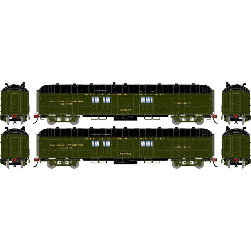 Athearn HO 2638 - 60' Pullman Common Standard Baggage Car "Southern Pacific" #6047/6052 (2-Pack)