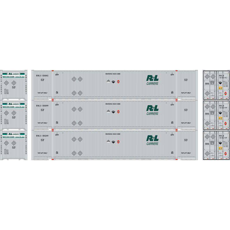 Athearn HO 2658 - 53' Jindo Containers "RNLU" #100043/100099/100249 (3-Pack)
