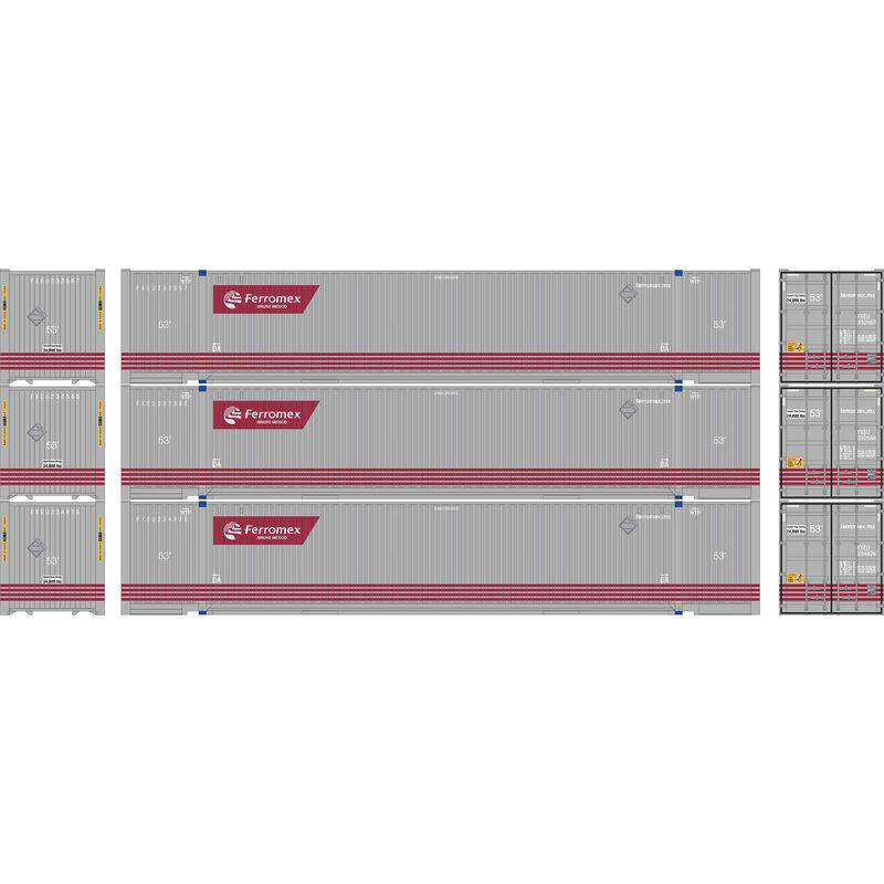 Athearn HO 2659 - 53' Jindo Containers "FXEU" #232567/232586/234826 (3-Pack)