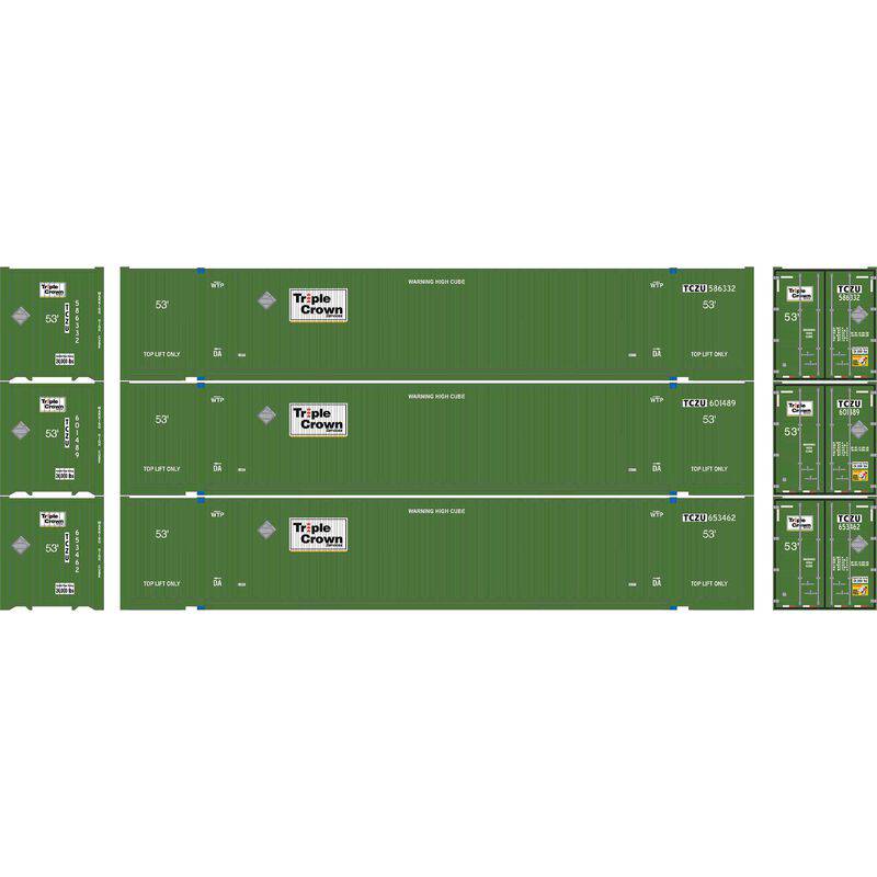 Athearn HO 2660 - 53' Jindo Containers "TCZU" #586332/601489/653462 (3-Pack)