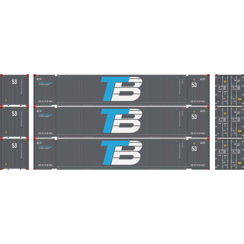 Athearn HO 2661 - 53' Jindo Containers "TRBU" #534180-9/534382-2/534450-0 (3-Pack)