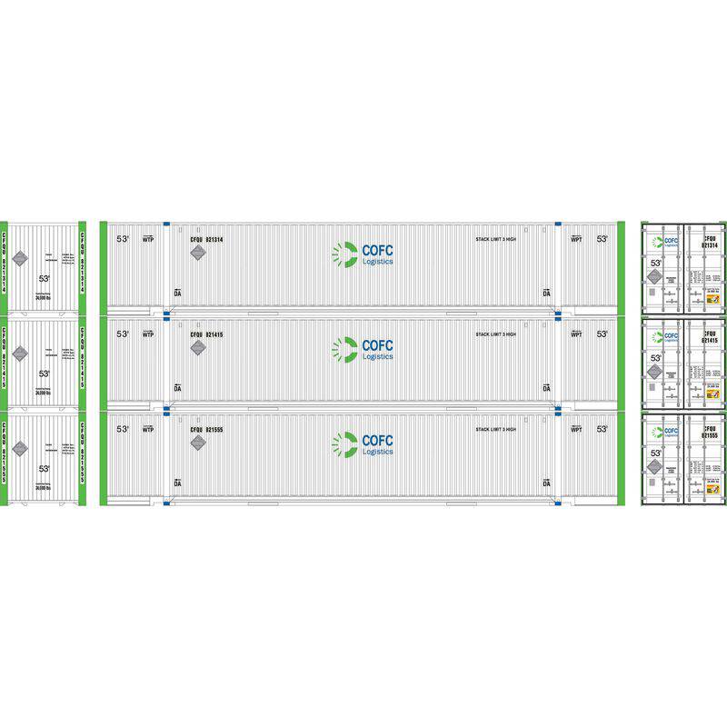 Athearn HO 2662 - 53' Jindo Containers "CFQU" #821314/821415/821555 (3-Pack)
