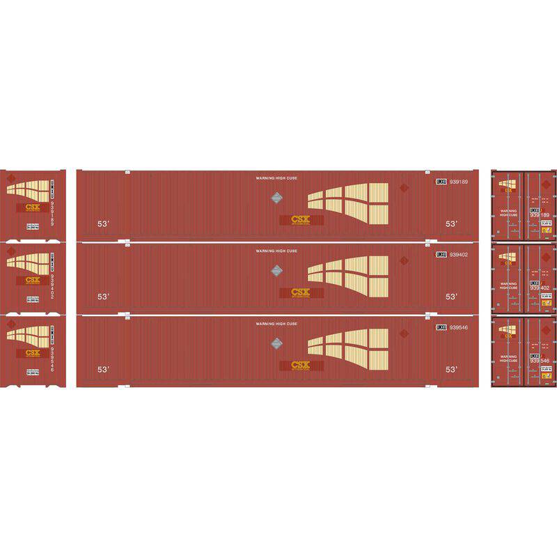 Athearn HO 2663 - 53' Jindo Containers "UMXU" #939189/939402/939546 (3-Pack)