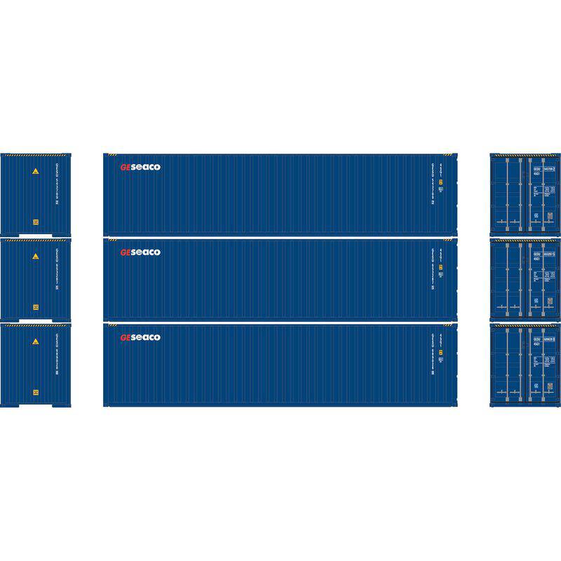 Athearn HO 2704 - 40' Corrugated High-Cube Containers "GE SeaCo"  (3 Pack)