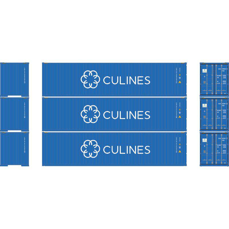 Athearn HO 2708 - 40' Corrugated High-Cube Containers "Culines"  (3 Pack)