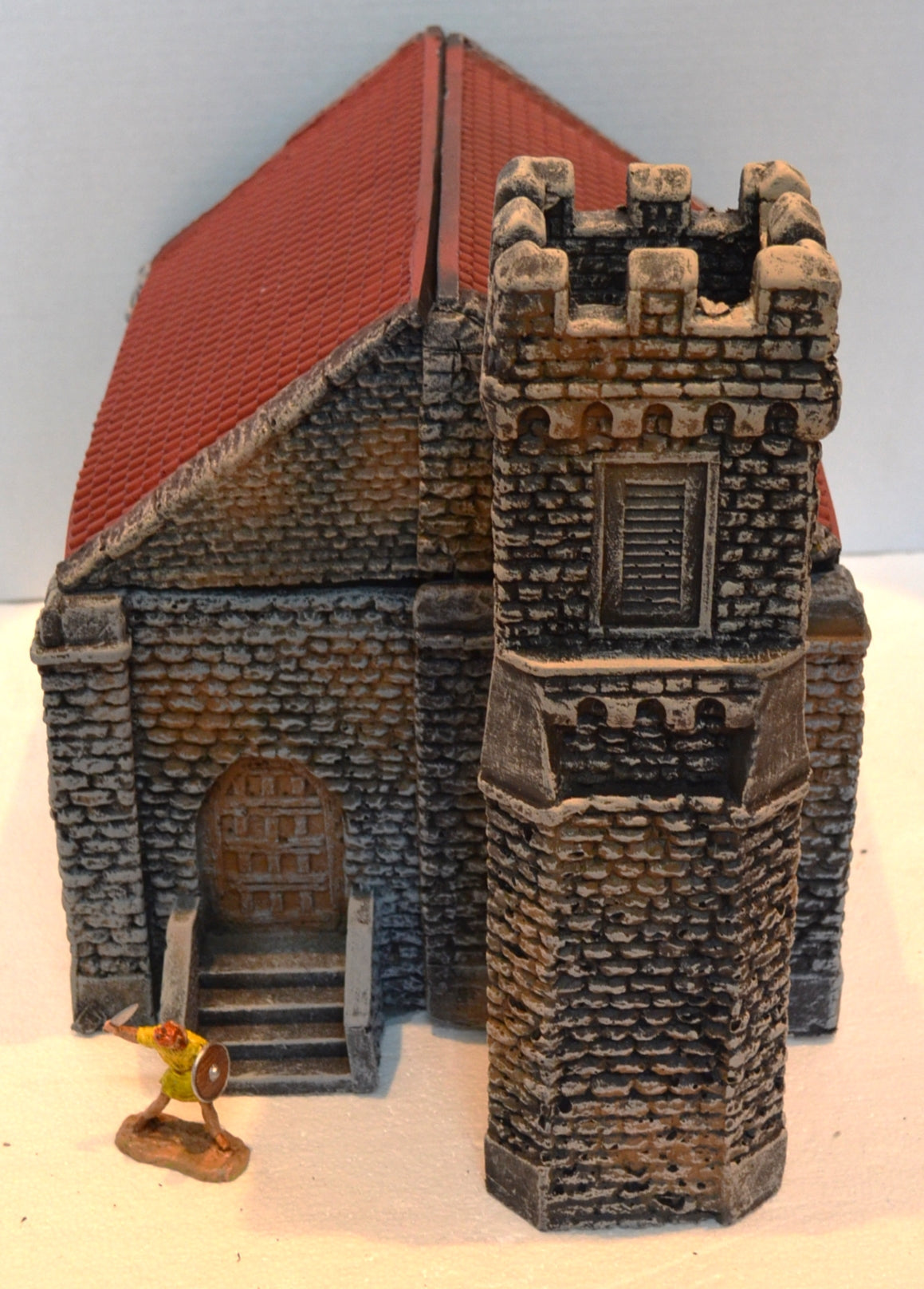 ATHERTON SCENICS PAINTED MEDIEVAL STONE CHURCH WWII - 9947