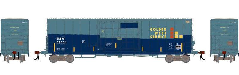 Athearn HO 2227 -Genesis - 50' PC&F Smooth Side Box Car w/14' Plug Door "Golden West Service" SSW #23721 (Primed for Grime)