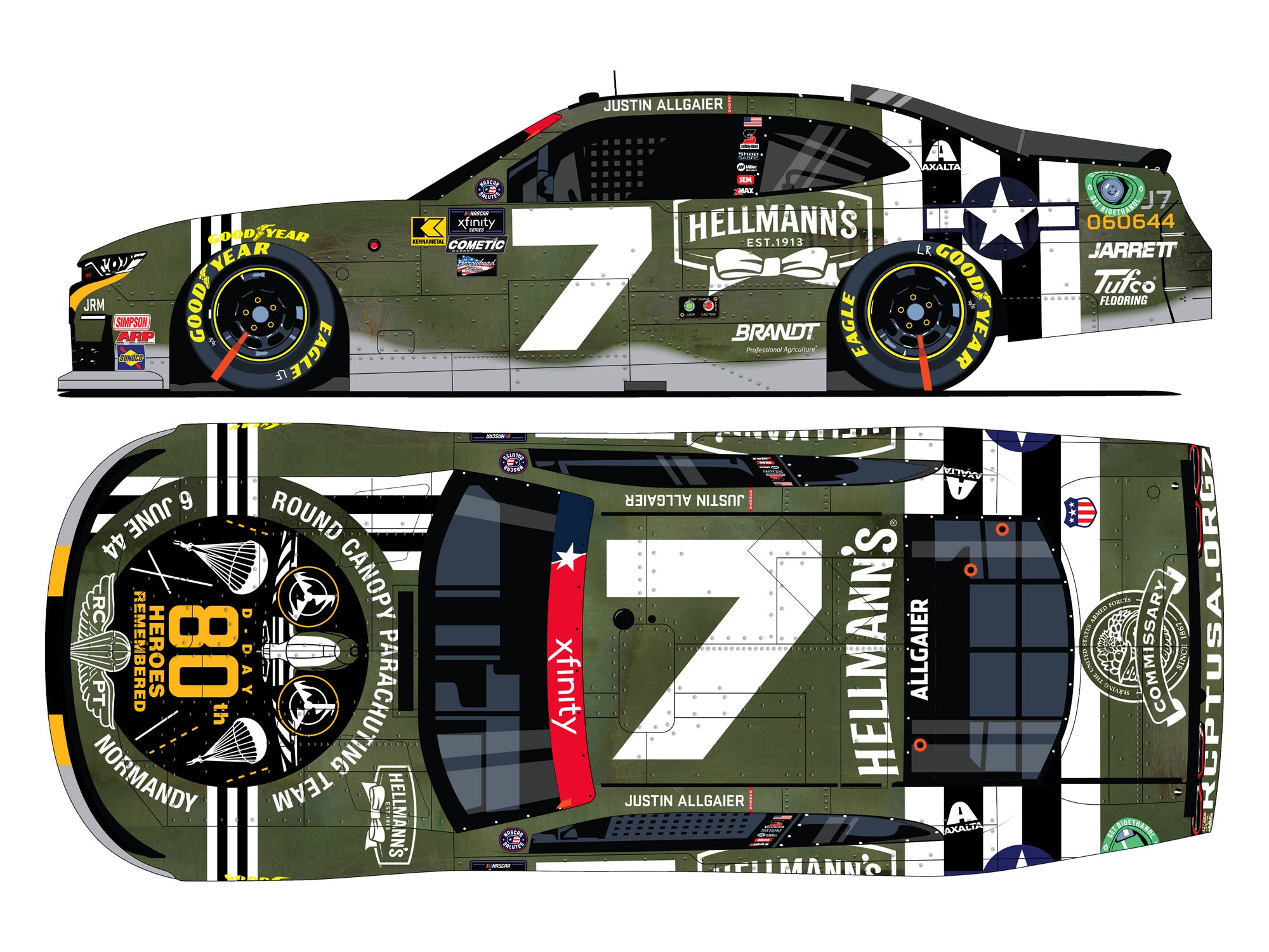 Lionel Racing - NASCAR Xfinity Series 2024 - Justin Allgaier - #7 Hellman's RCPT Salutes