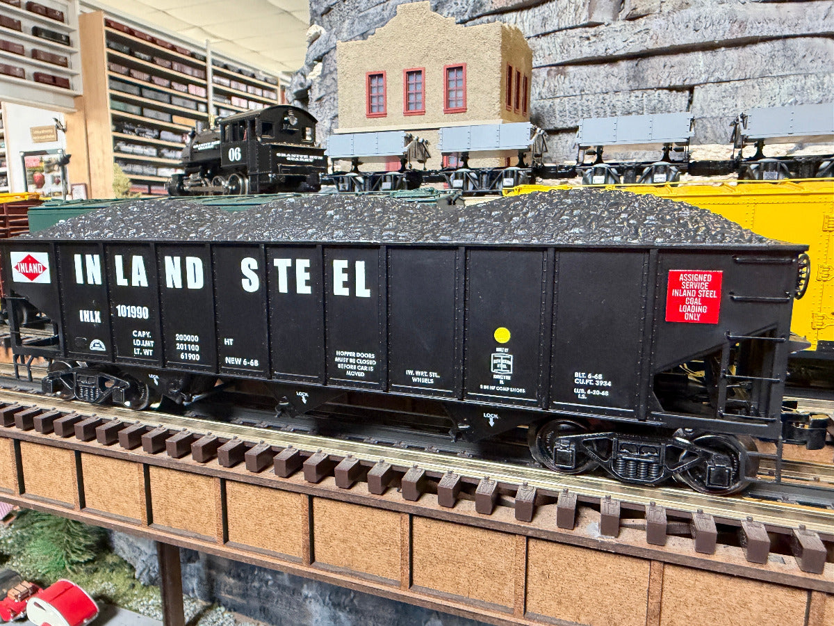 Ready Made Trains RMT-66299-183 - 70 Ton 3-Bay Coal Hopper Car "Inland Steel Co" w/ Load