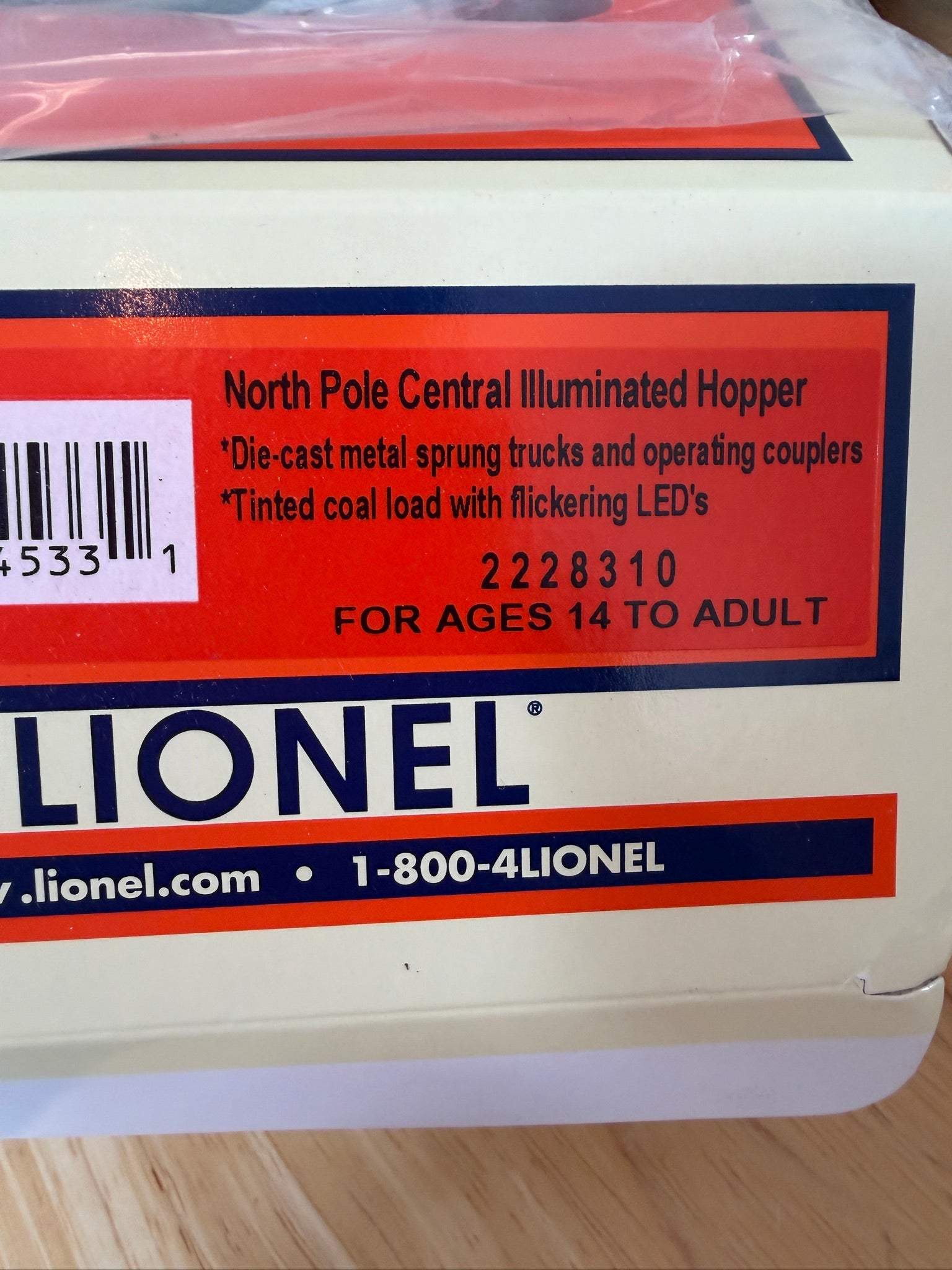 Lionel 2228310D - Illuminated Hopper "North Pole Central" - Damaged Box