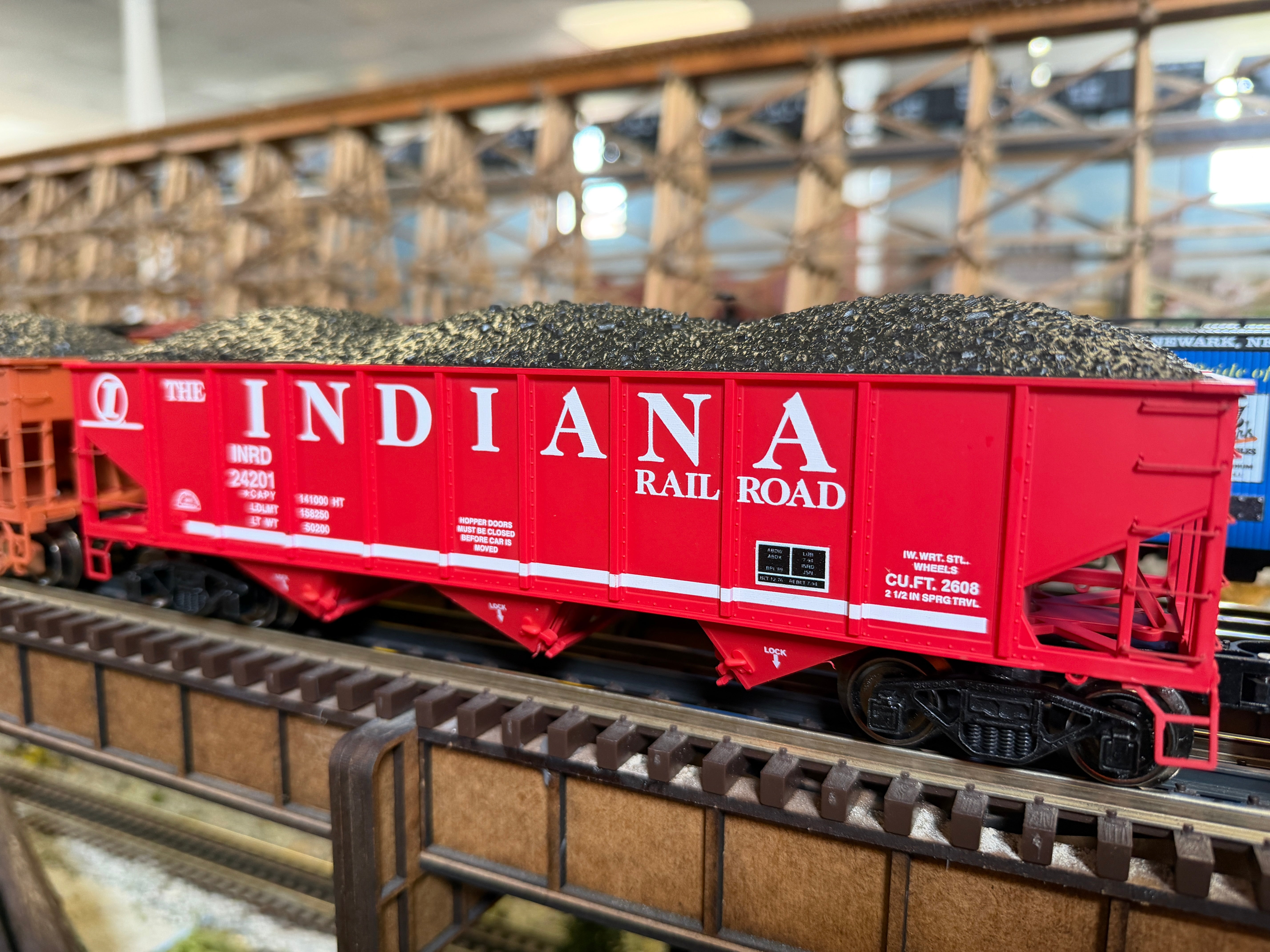 Ready Made Trains RMT-66299-105 - 70 Ton 3-Bay Coal Hopper Car "Indiana Railroad" w/ Load - Custom Run for MrMuffin'sTrains