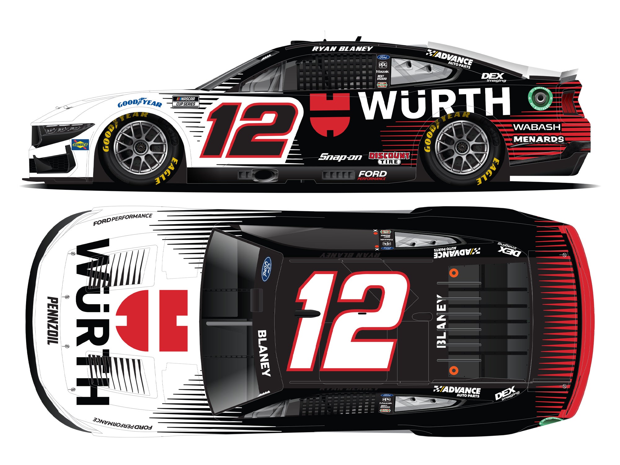 Lionel Racing - NASCAR Cup Series 2024 - Ryan Blaney - #12 Wurth