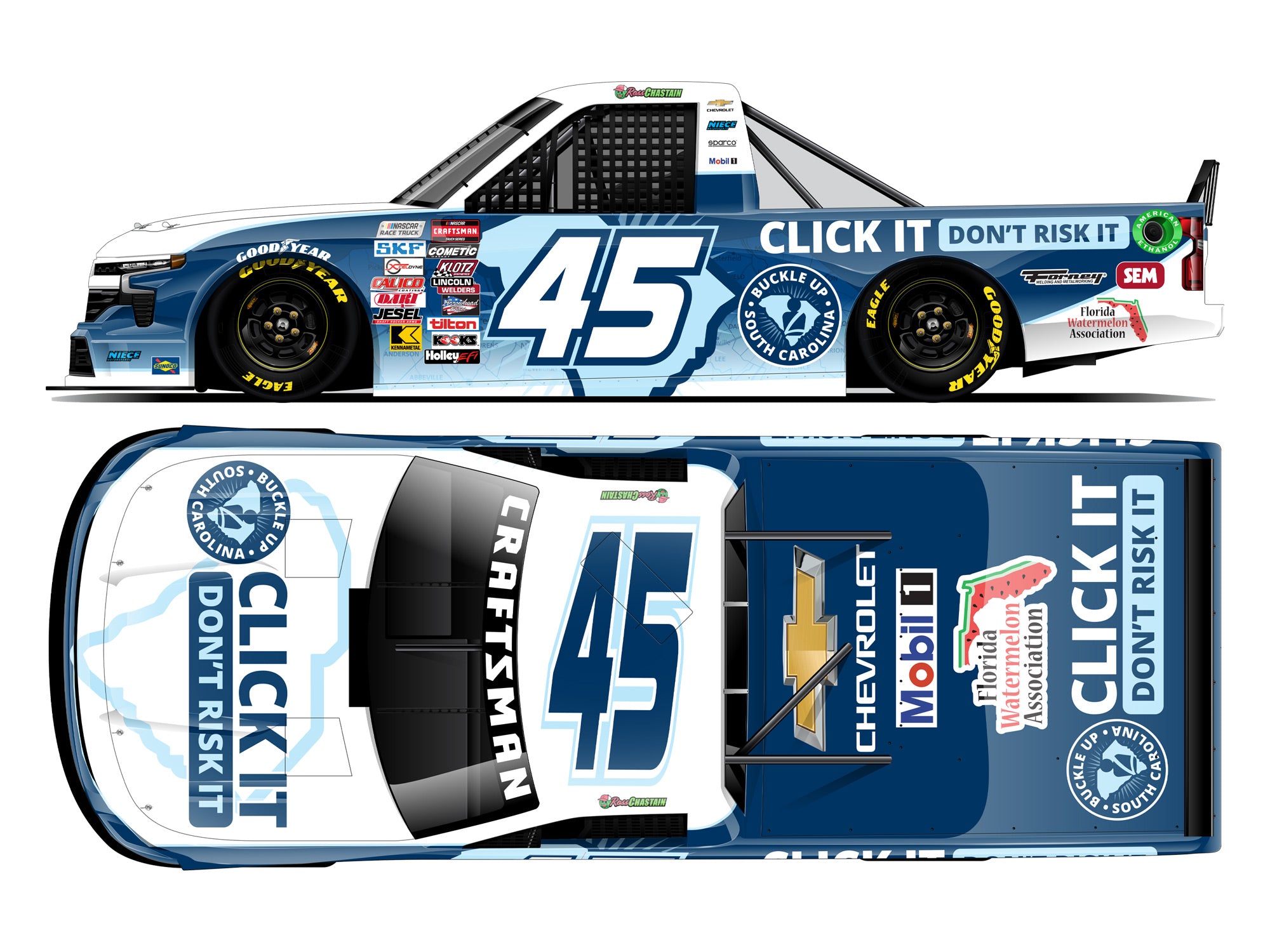 Lionel Racing - NASCAR Craftsman Truck Series 2024 - Ross Chastain - #45 Buckle Up