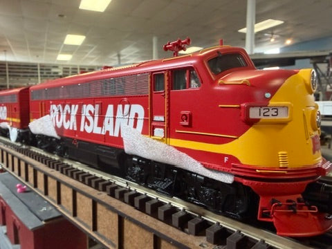 MTH - Premier - F-7 A/B Diesel Engine Set "Rock Island" #123/#11 w/ PS3 Set #1 - Custom Run for MrMuffin'sTrains - MrMuffin'sTrains