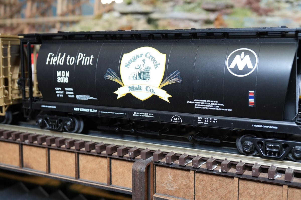 MTH 20-96887 - Premier - 3-Bay Cylindrical Hopper Car "Sugar Creek Malt” #2016 (Monon) - Custom Run for MrMuffin'sTrains