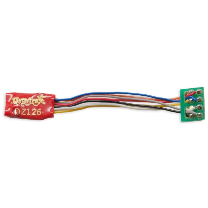 Digitrax DZ126PS - 1 Amp Z / N / HO Decoder w/ DCC Medium Plug w/ 1 ‘ Harness