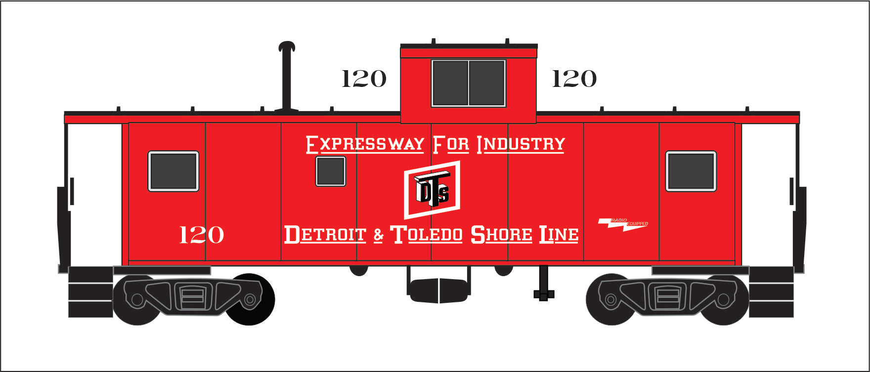 MTH 20-91727DTS - Steel Caboose (Center Cupola) "Detroit, Toledo & Shoreline" #120 - Custom by Harry Hieke
