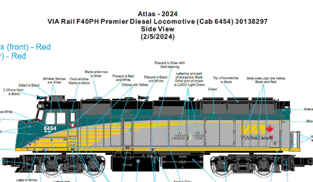 Atlas O 30138297 - Premier - F40PH Diesel Locomotive "VIA Rail Canada" #6454 w/ PS3 - Custom Run for MrMuffin'sTrains
