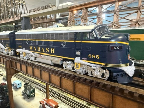MTH - Premier - F-7 A/B Diesel Engine Set "Wabash" #685/#608 w/ PS3 Set #1 - Custom Run for MrMuffin'sTrains - MrMuffin'sTrains