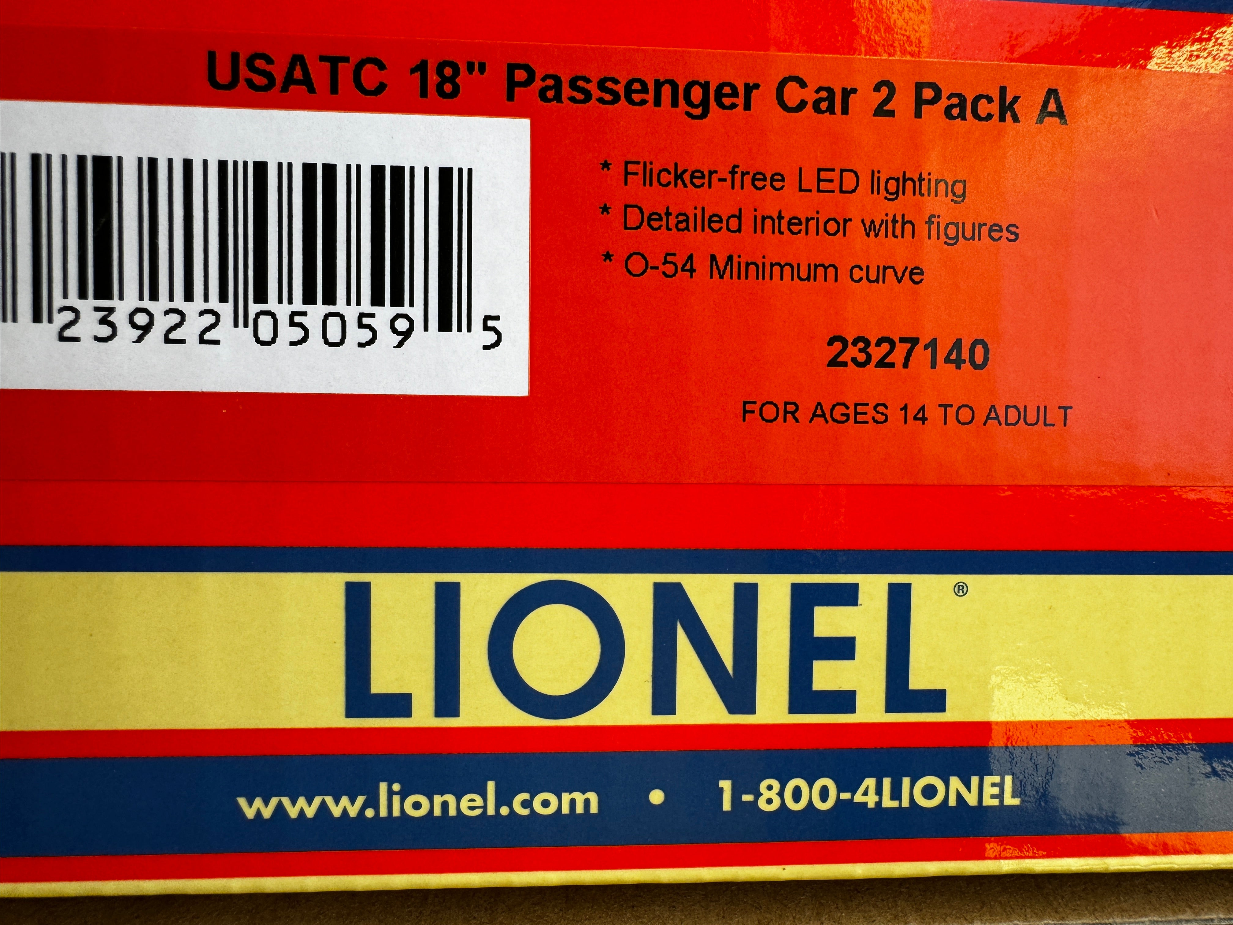 Lionel 2327140 - 18" Passenger Car "U.S. Army Transportation Corps" (2-Car) Set A - Baggage/Coach