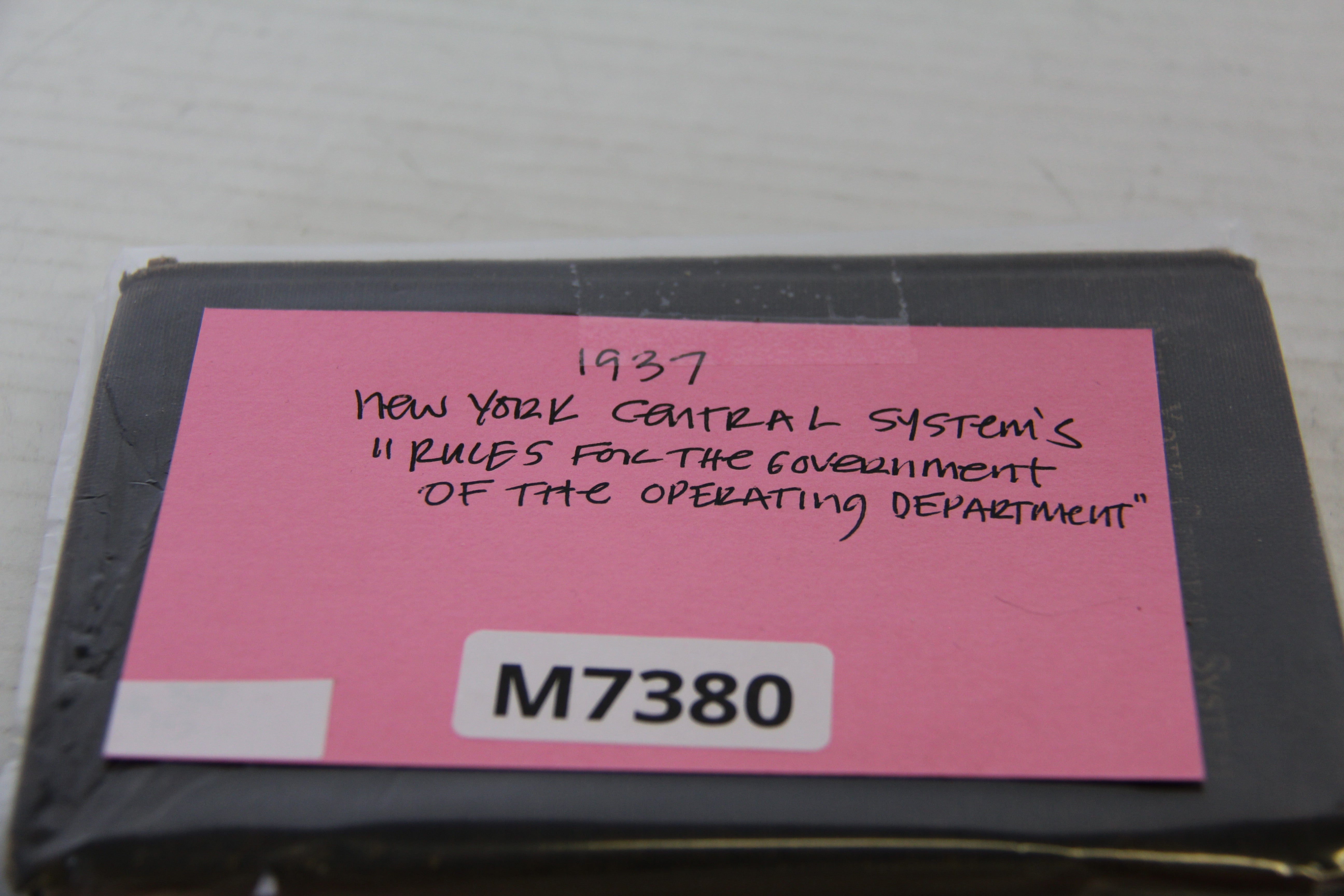 1937 New York Central System's "Rules for the Government of the Operating Department"-Second hand-M7380 - MrMuffin'sTrains
