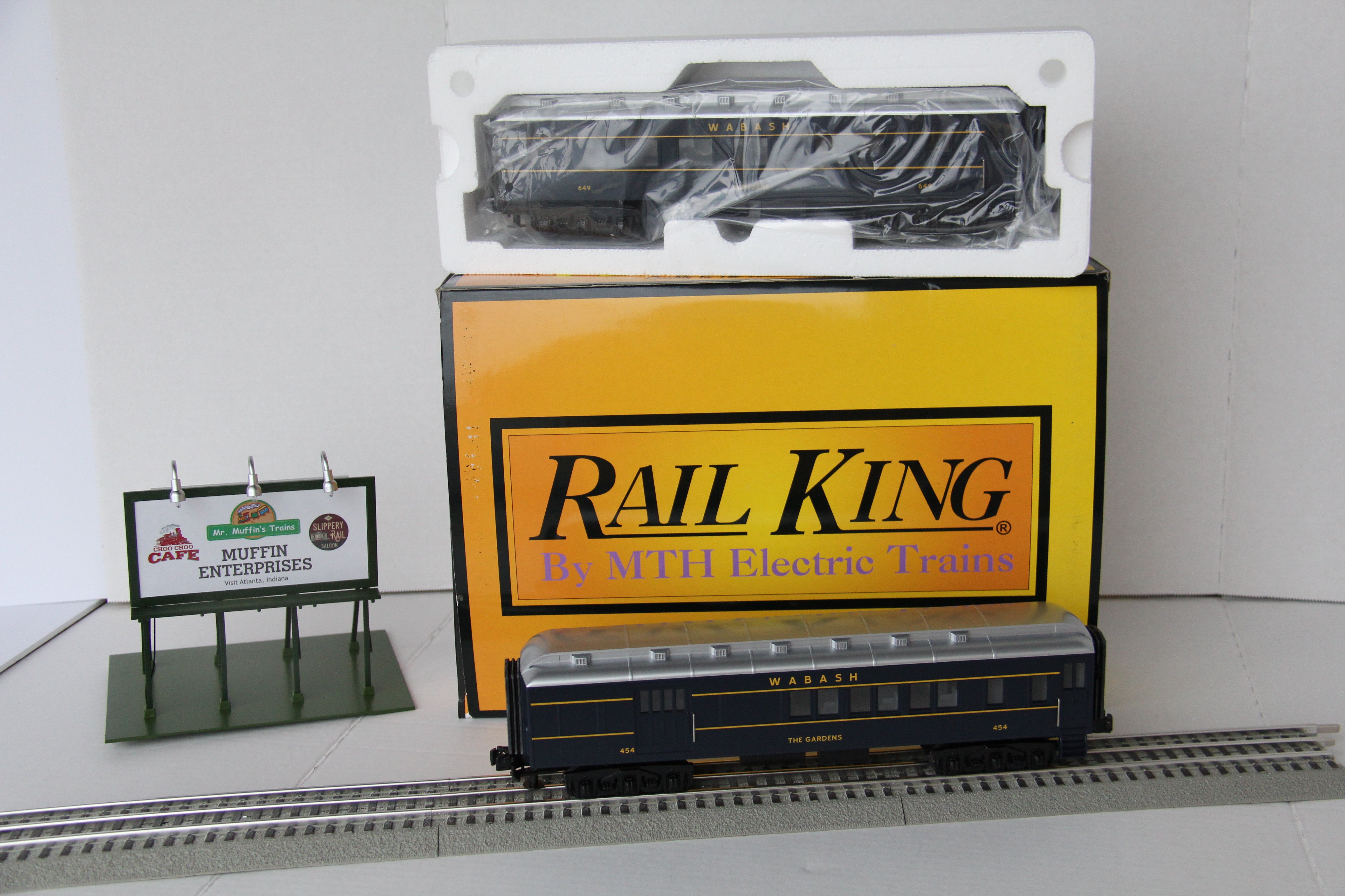 Rail King 30-6263 Wabash Combine/Diner Set-Second hand-M3857