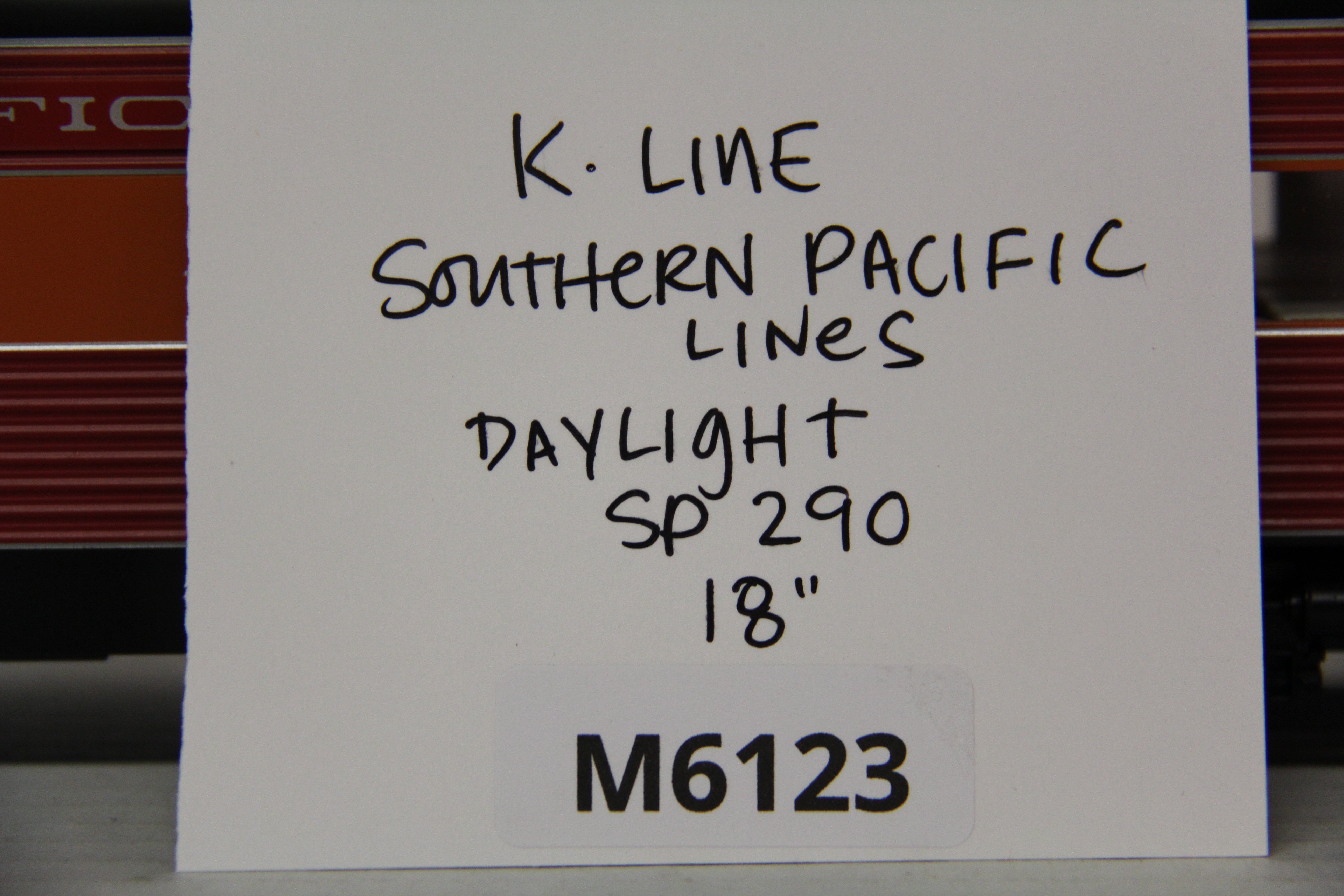 K-Line Southern Pacific Lines Daylight SP290- 18" Extruded Aluminum Observation Car-Second hand-M6123