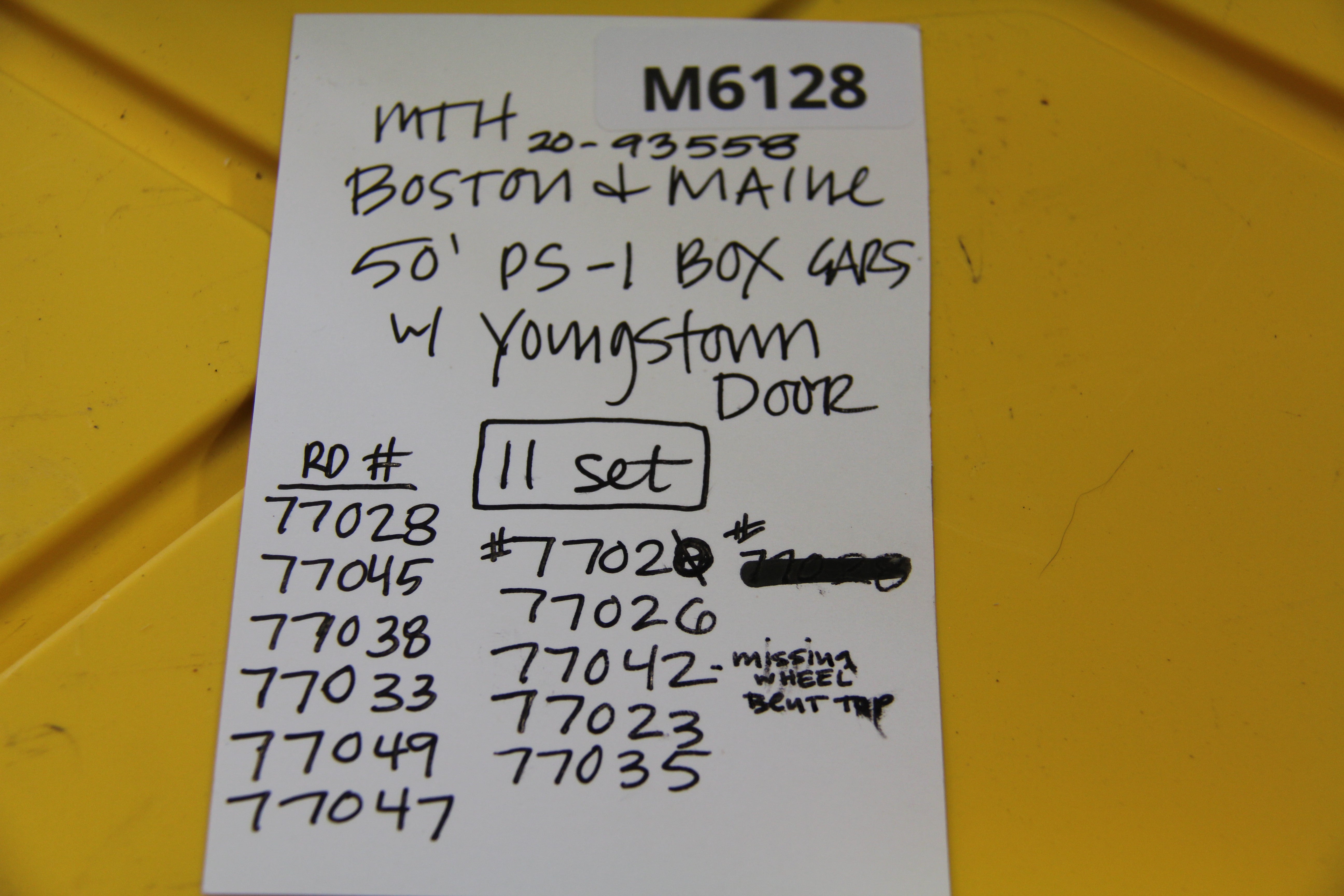 MTH 20-93558 Boston & Maine 50' PS-1 Box Cars w/ Youngstown Door-11 Set-Second hand-M6128