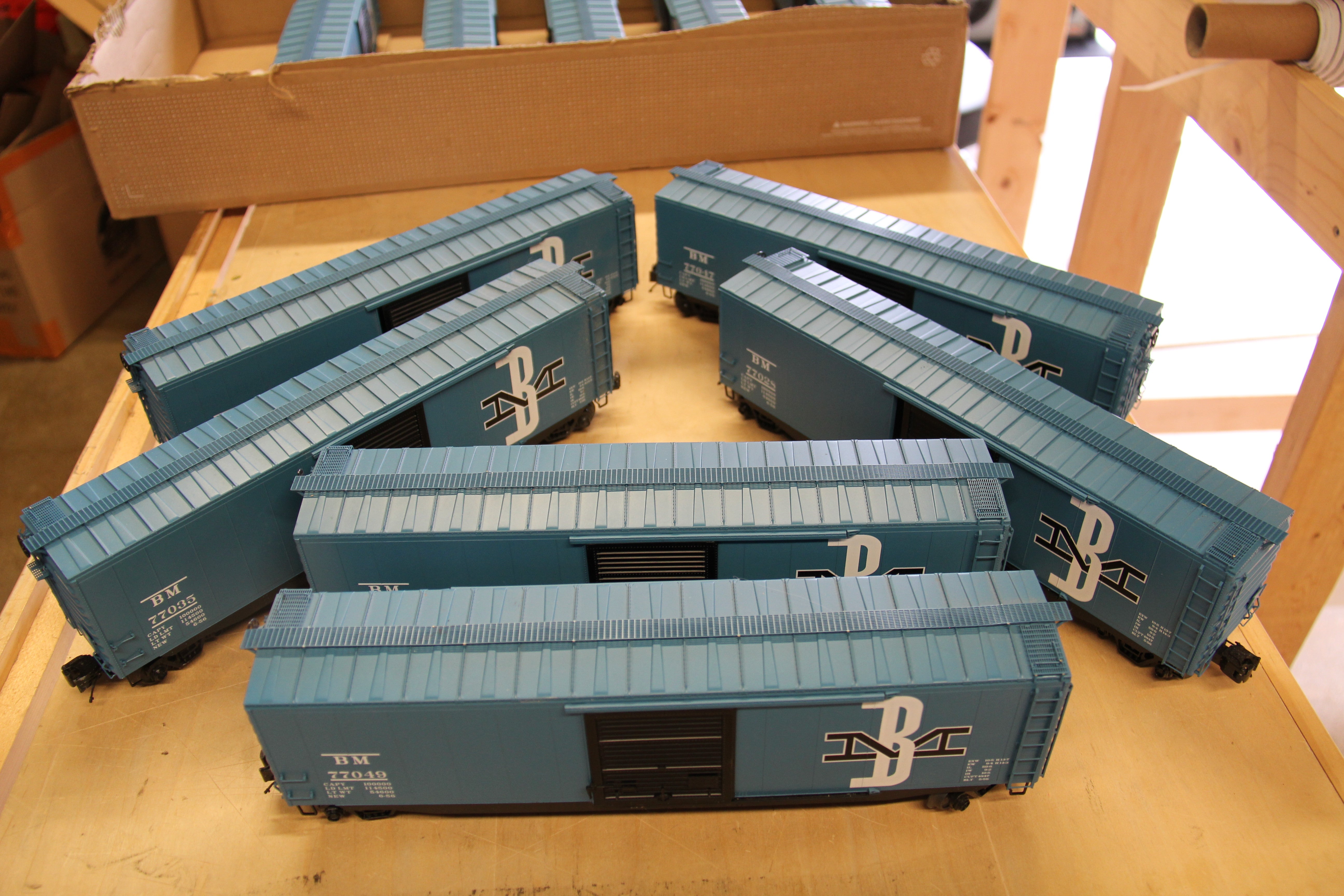 MTH 20-93558 Boston & Maine 50' PS-1 Box Cars w/ Youngstown Door-11 Set-Second hand-M6128