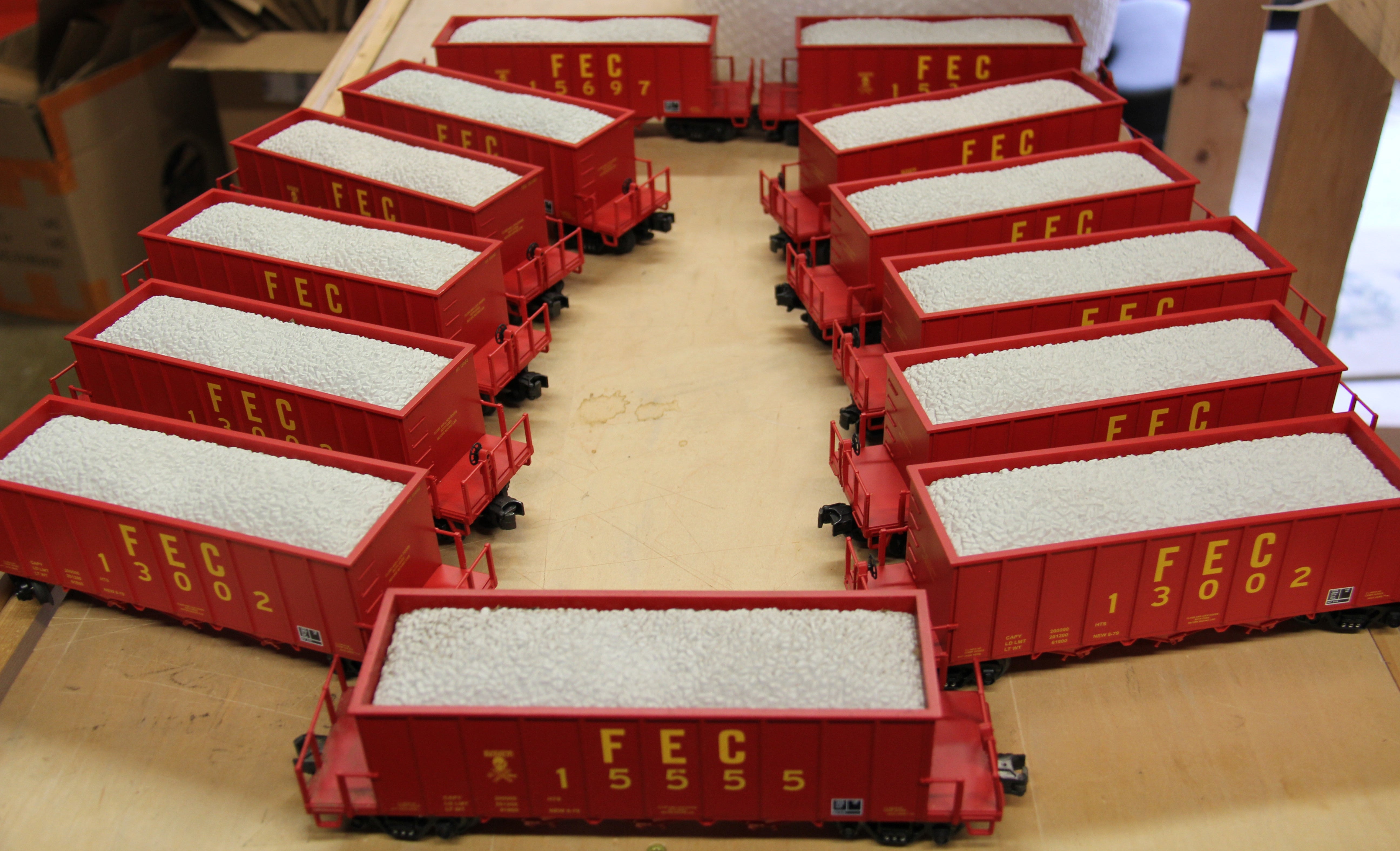 MTH 20-20-98217 Florida East Coast Rapid Discharge Car-13 Set-Second hand-M6132