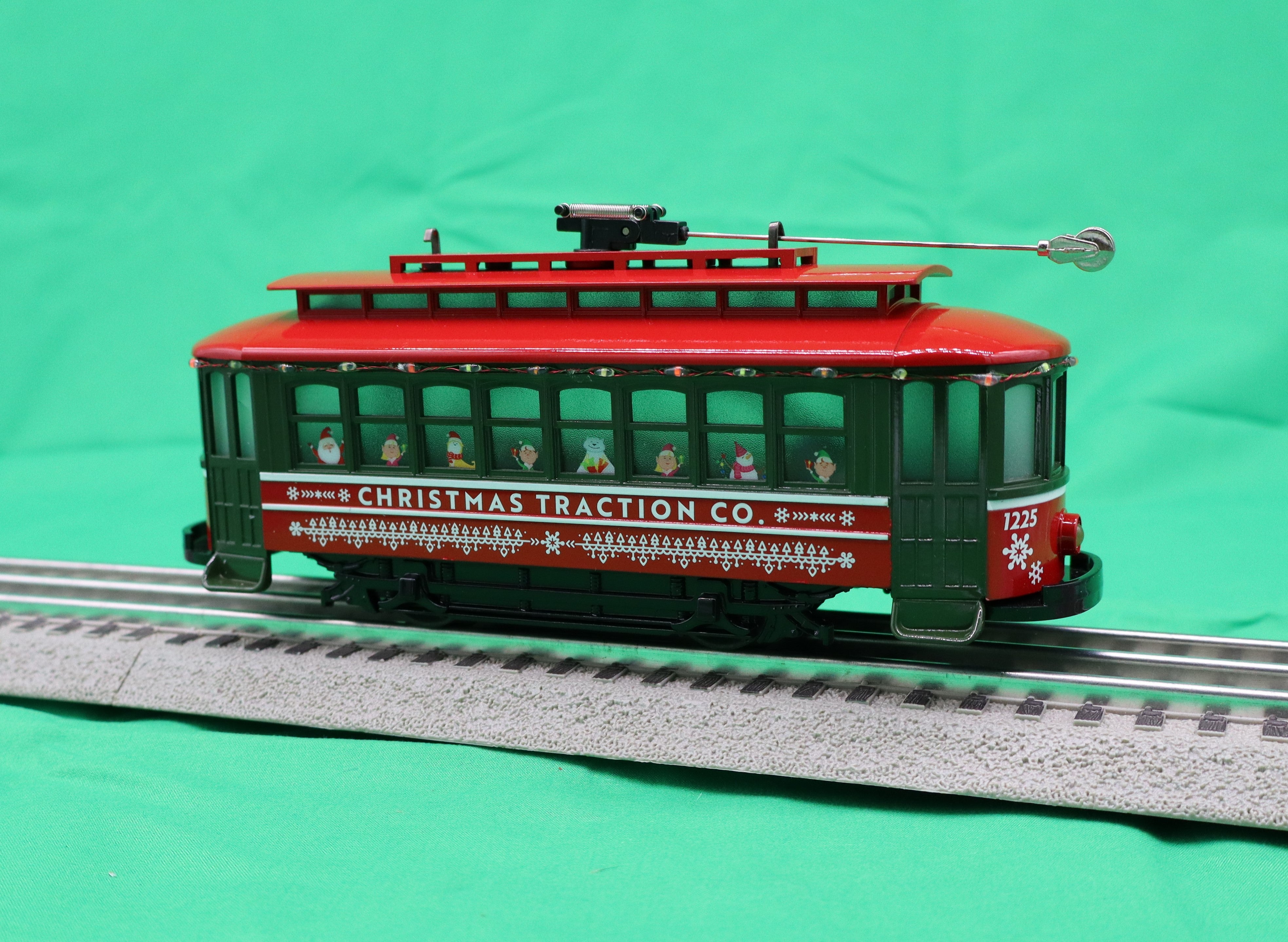 MTH 30-5244 - Bump-n-Go Trolley "Christmas" #1225 w/ LED Lights