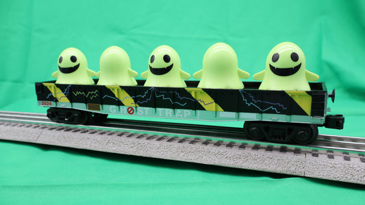 MTH 30-72255 - RailKing - Gondola Car "Ghost Trap" #2024 w/ Flickering Lighted Ghosts