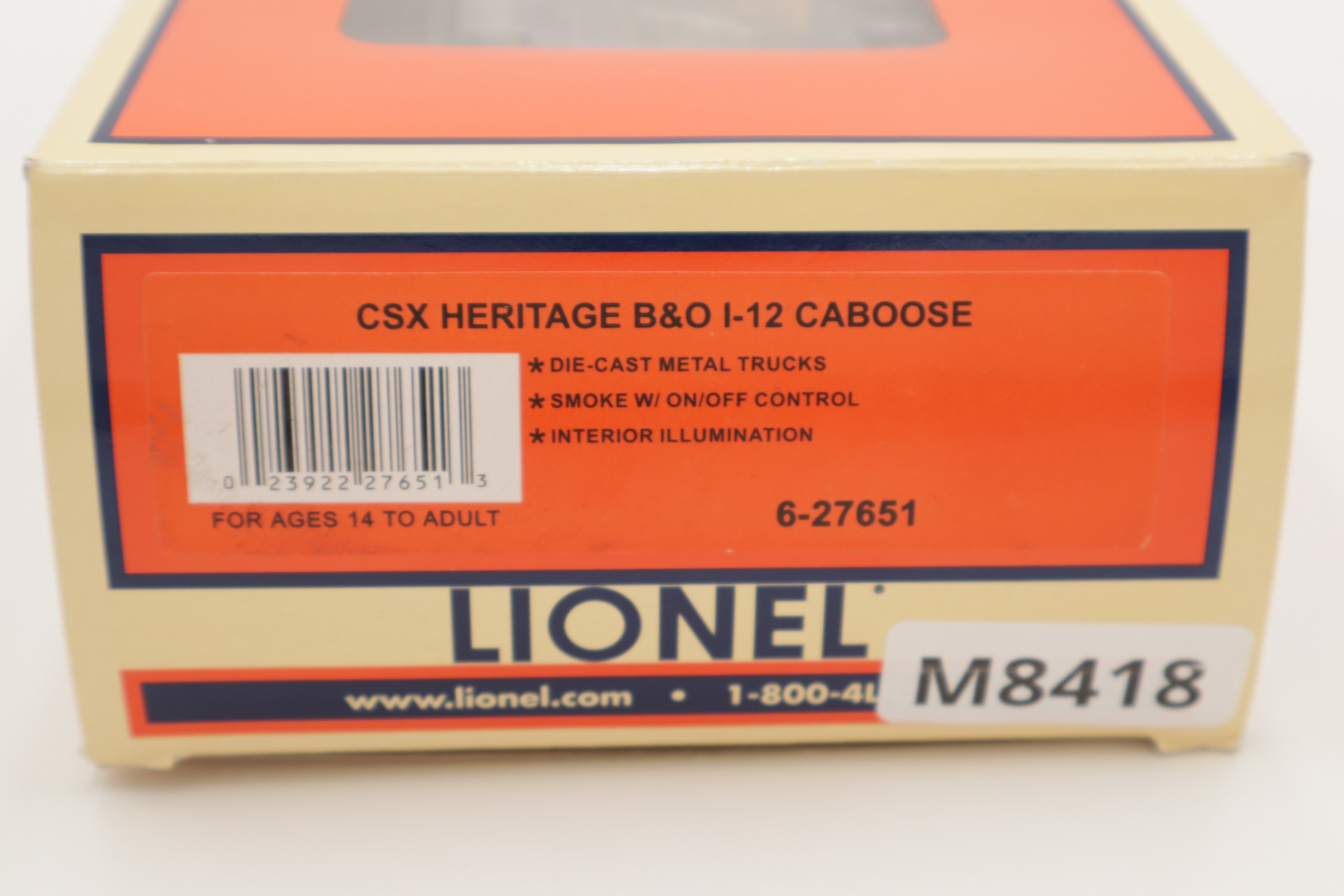 Lionel 6-27651 CSX Heritage B&O I-12 Caboose-Second hand-M8418