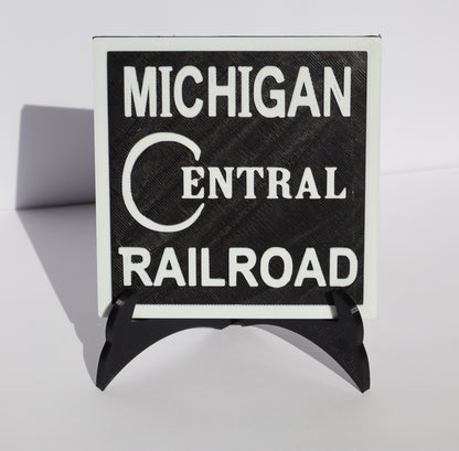Trackside 3D #01 - 3D Printed Railroad Signs - Plate Stand (Black)