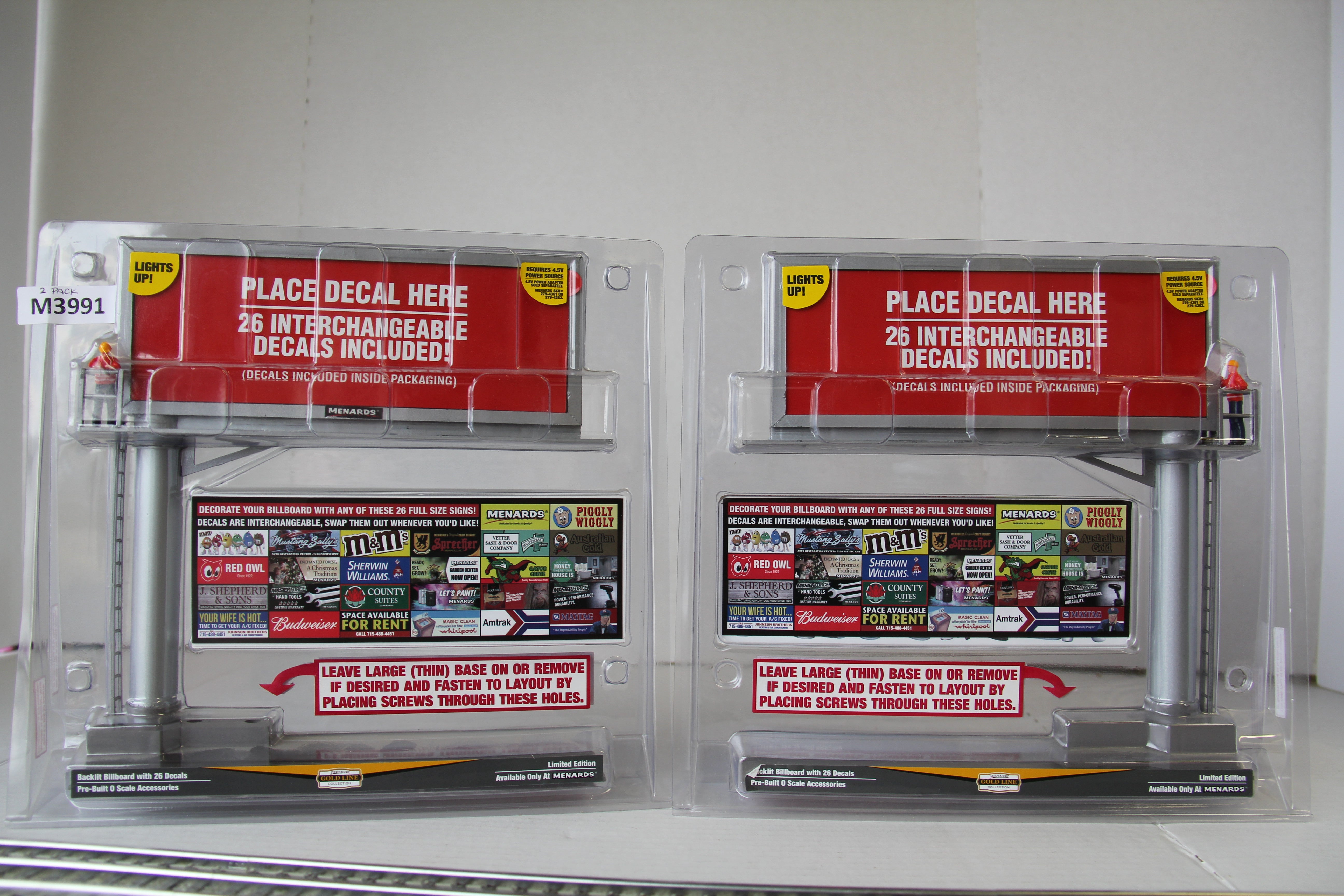 Menards Backlit Billboard with 26 Decals 2 SetSecond handM3991