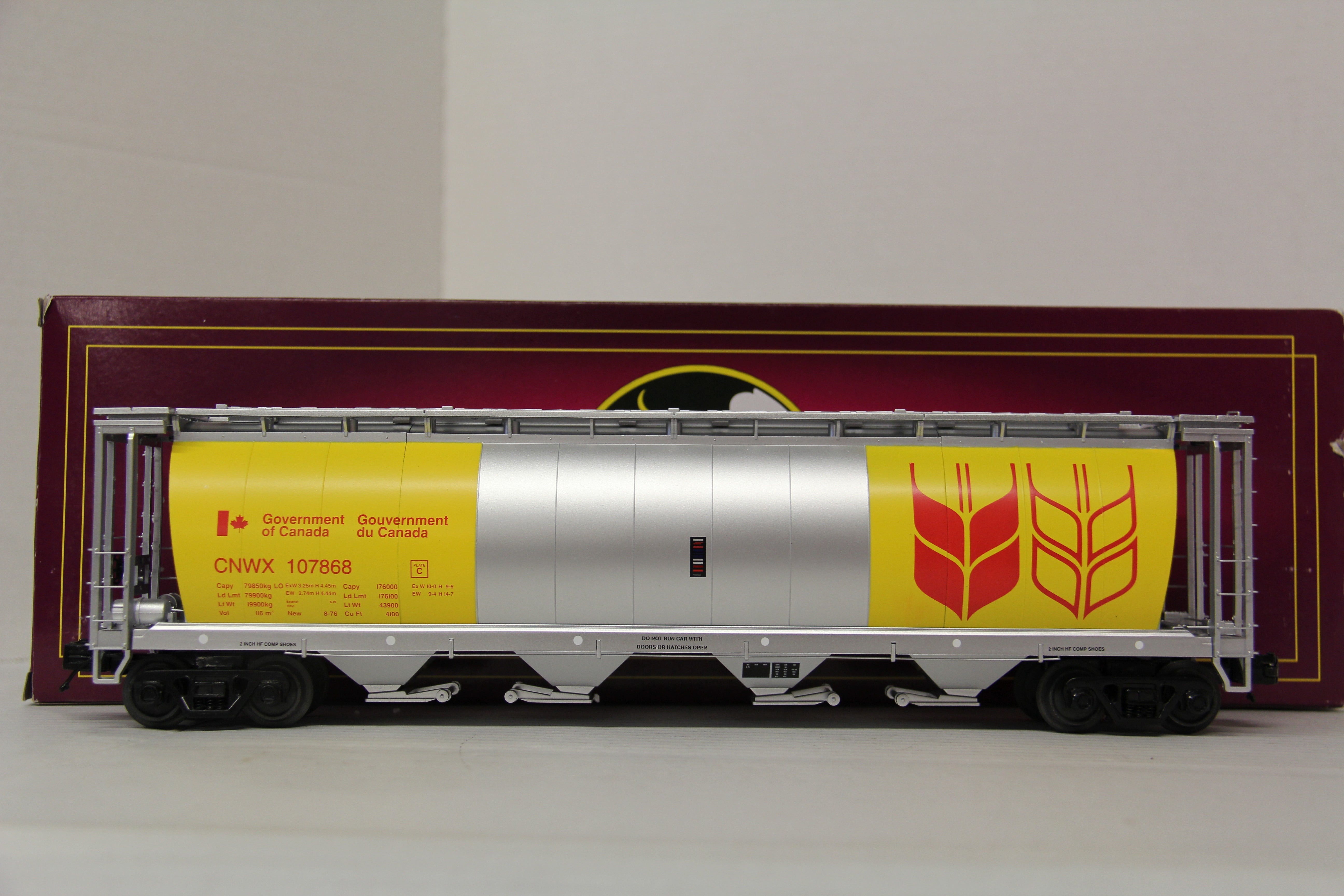 MTH 20-97925 Canadian Wheat #107868 100-Ton Covered Hopper Car-Second hand-M6148