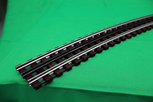 GarGraves WT-96-102 - Phantom - 96" Curve Track w/ Wood Ties - Stainless Outside Rails - MrMuffin'sTrains