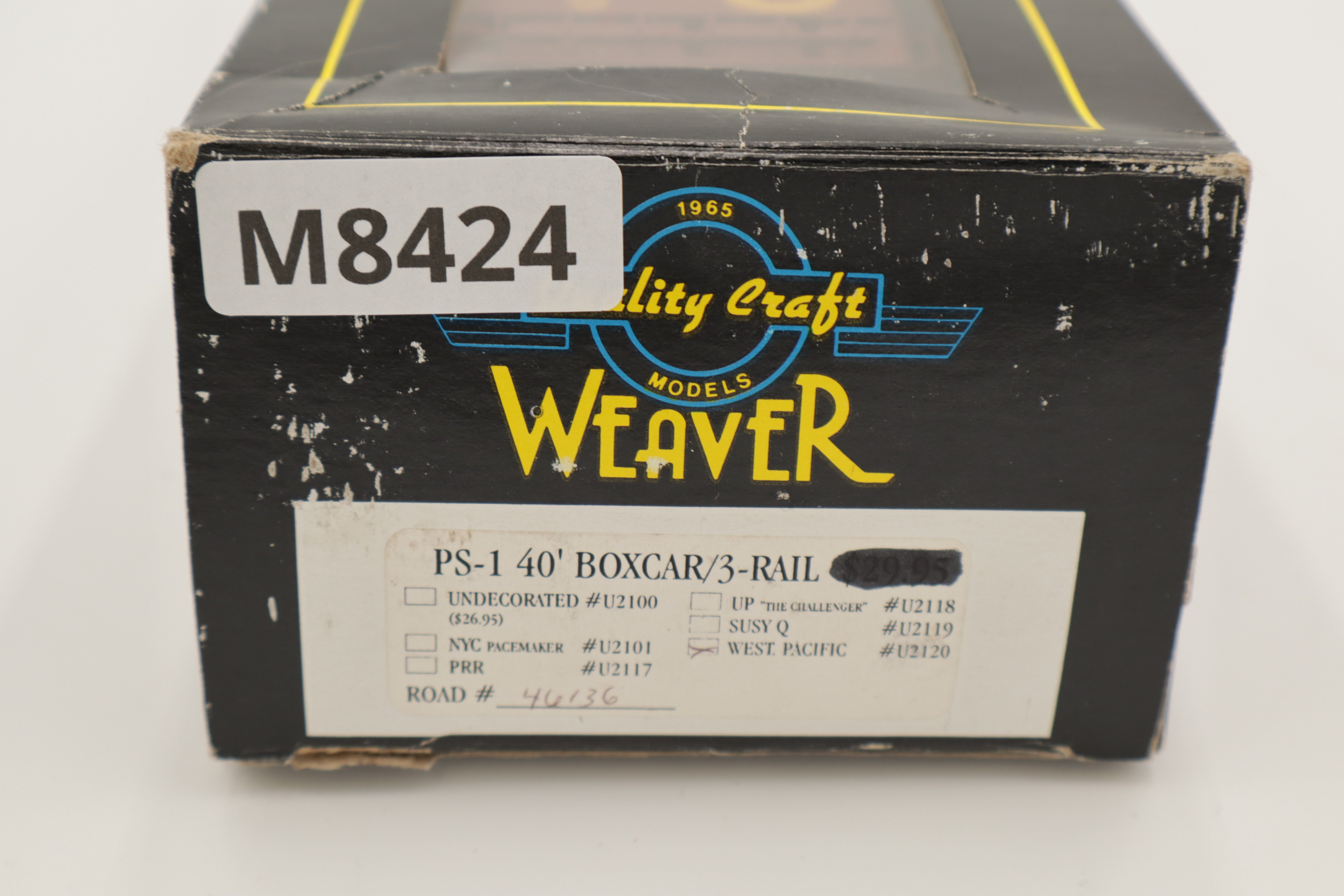 Weaver Western Pacific Boxcar #46136 DETACHED from Flatbed-Second hand-M8424
