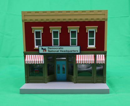 MTH 30-90688 - 2-Story City Building 1 "Democratic National Committee" w/ LEDs - MrMuffin'sTrains